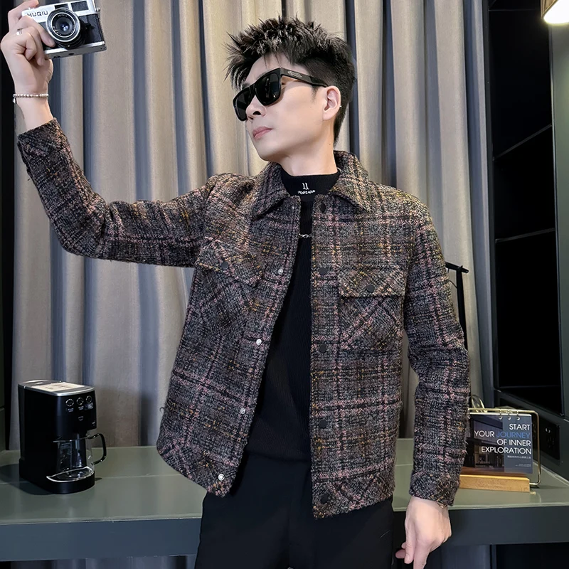 Slim Fit XS Size Men's Autumn Winter Woolen Jaet ort Top Coat Youth Faion Polyester Fiber Long Sve Korean Sle
Slim Fit XS Size Men's Autumn Winter Woolen Jaet ort Top Coat Youth Faion Polyester Fiber Long Sve Korean Sle