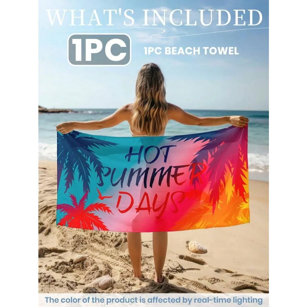 1pc Printed Beach Towel, Coconut Tree Pattern Swimwear, Bath Towel, Fashionable Beach Towel, Super Absorbent Bath Towel, Suitable For Bathroom, Swimming, Fitness, Yoga, Soft And Comfortable Microfiber Towel, Lightweight And Easy To Carry, Windproof, Sunsc
1pc Printed Beach Towel, Coconut Tree Pattern Swimwear, Bath Towel, Fashionable Beach Towel, Super Absorbent Bath Towel, Suitable For Bathroom, Swimming, Fitness, Yoga, Soft And Comfortable Microfiber Towel, Lightweight And Easy To Carry, Windproof, Sunsc