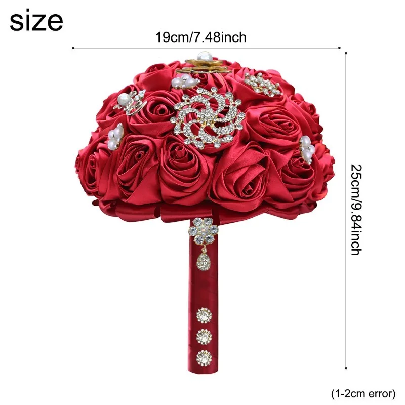 Amazon Source European American Bride Satin Simulation Rose Bouquet, Golden Rhinestone Pearl Bouquet W423
Amazon Source European American Bride Satin Simulation Rose Bouquet, Golden Rhinestone Pearl Bouquet W423