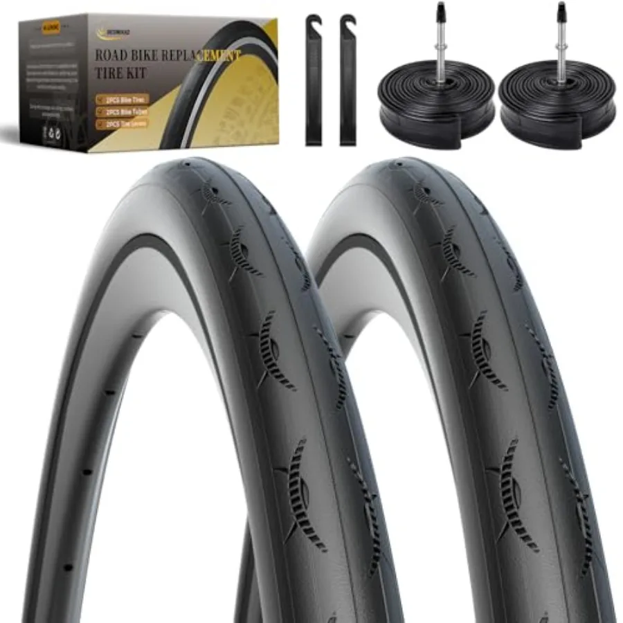 2-PCS 700C Bike Tire 700x25C/25-622, Racing Road Bike Tires Puncture Proof Bicycle Tires and 2 Inner Tubes 60mm Presta Valve, B
2-PCS 700C Bike Tire 700x25C/25-622, Racing Road Bike Tires Puncture Proof Bicycle Tires and 2 Inner Tubes 60mm Presta Valve, B