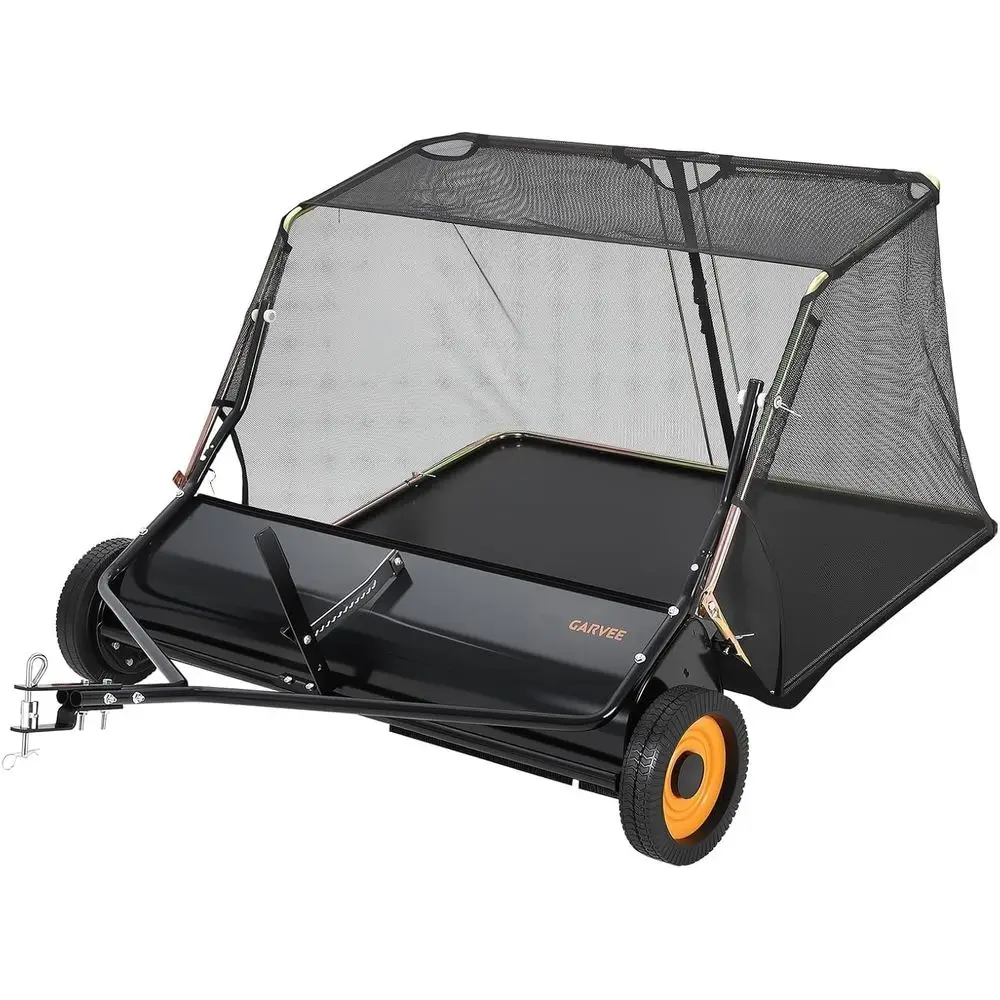 44 Inch Tow Behind Lawn Sweeper, 26 cu. t. Large Pull Behind Grass Sweeper Heavy Duty Lea & Grass Collector with Dumping Rope De
44 Inch Tow Behind Lawn Sweeper, 26 cu. t. Large Pull Behind Grass Sweeper Heavy Duty Lea & Grass Collector with Dumping Rope De