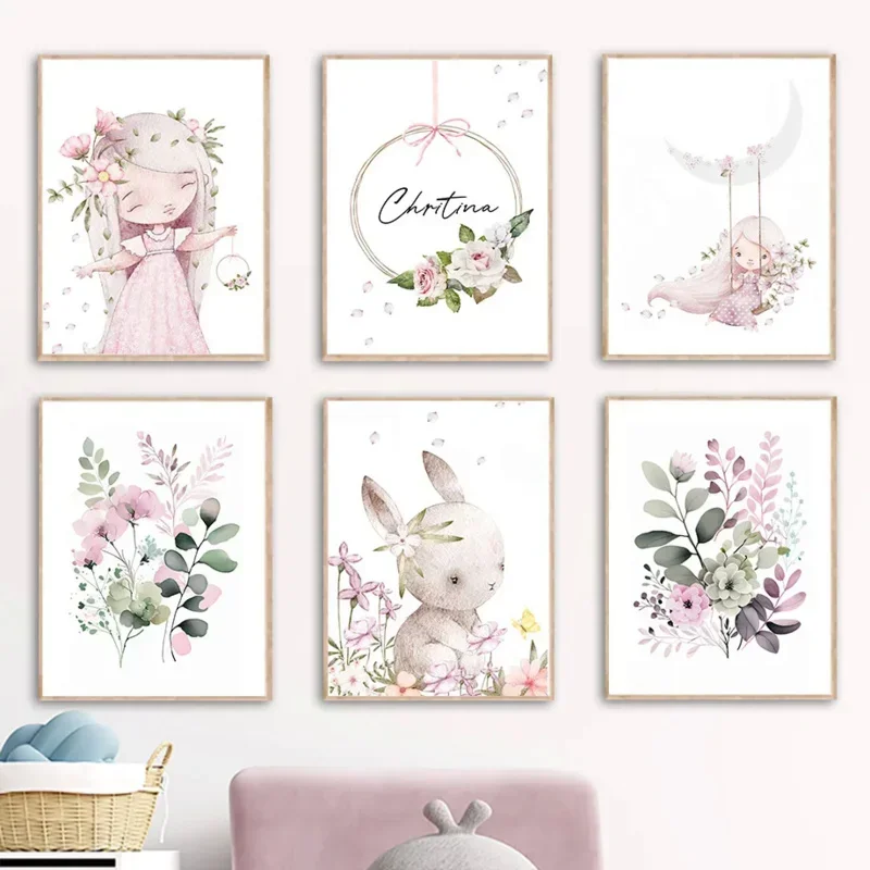 Nordic Cartoon Aesthetics Wall Art Pink Girl Rabbit Flower Name Custom Nursery HD Oil On Diamond Poster Home Bedroom Decor Gif
Nordic Cartoon Aesthetics Wall Art Pink Girl Rabbit Flower Name Custom Nursery HD Oil On Diamond Poster Home Bedroom Decor Gif