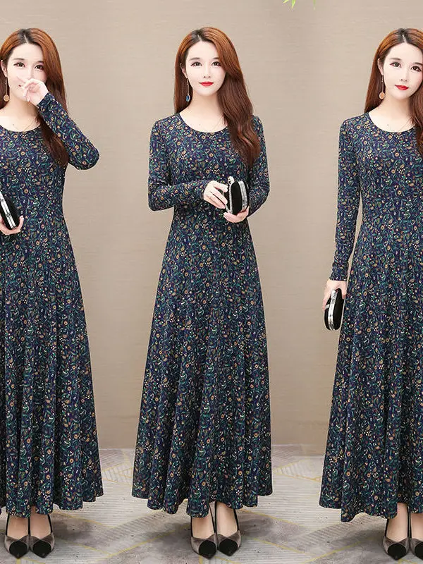 Elegant Long Sleeve Floral Print Maxi Dress Loose Fit A-Line Silhouette Comfortable Maternity Dress Korean Style Office Wear
Elegant Long Sleeve Floral Print Maxi Dress Loose Fit A-Line Silhouette Comfortable Maternity Dress Korean Style Office Wear