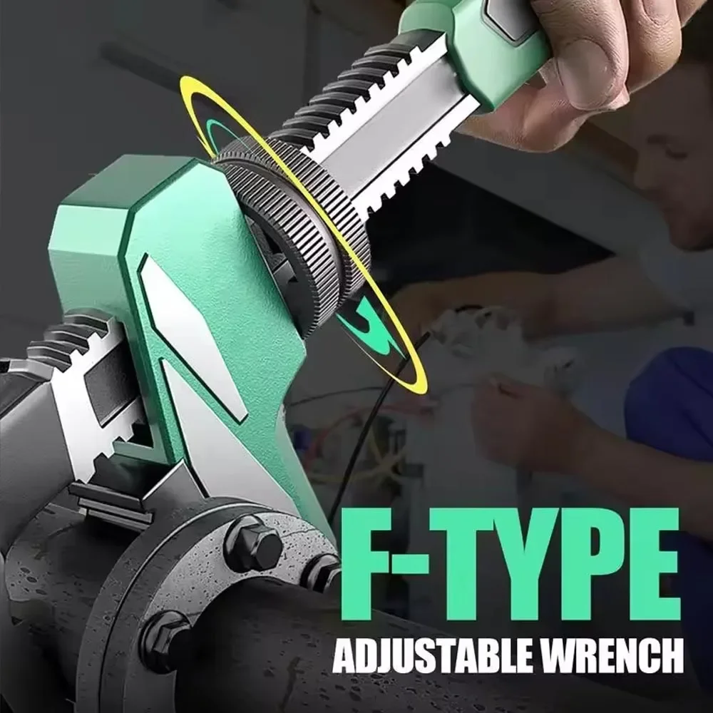F-Type Versatile Adjustable Wrench Higher-Precision Wrench Ergonomics Hand Tools Water Pipe Faucet Wrench Disassembly Assembly
F-Type Versatile Adjustable Wrench Higher-Precision Wrench Ergonomics Hand Tools Water Pipe Faucet Wrench Disassembly Assembly