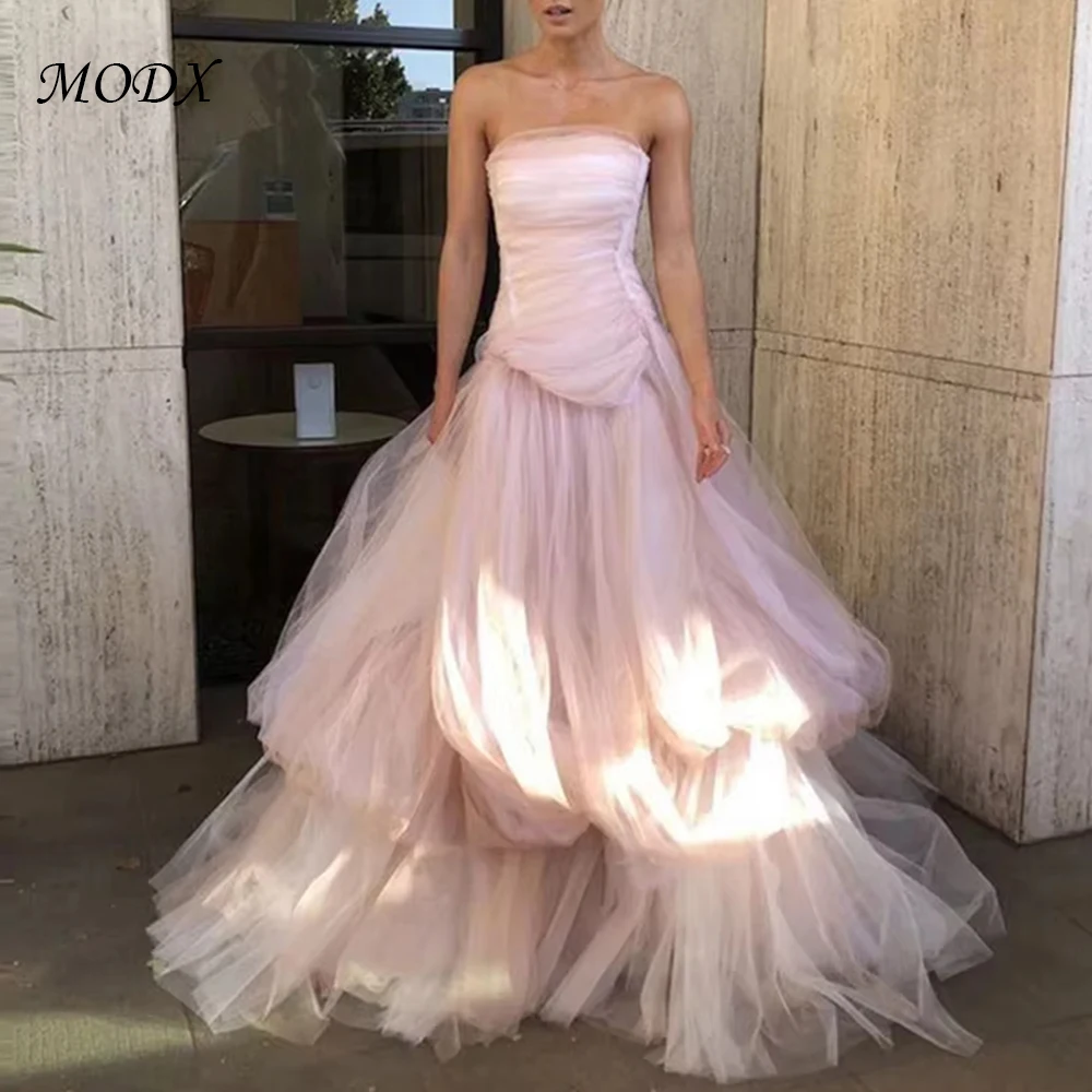 MODX Summer Light Pink Tulle Long Prom Dresses Strapless Puffy Customized Corset Party Gowns Soft Tulle Gowns vestidos de
MODX Summer Light Pink Tulle Long Prom Dresses Strapless Puffy Customized Corset Party Gowns Soft Tulle Gowns vestidos de