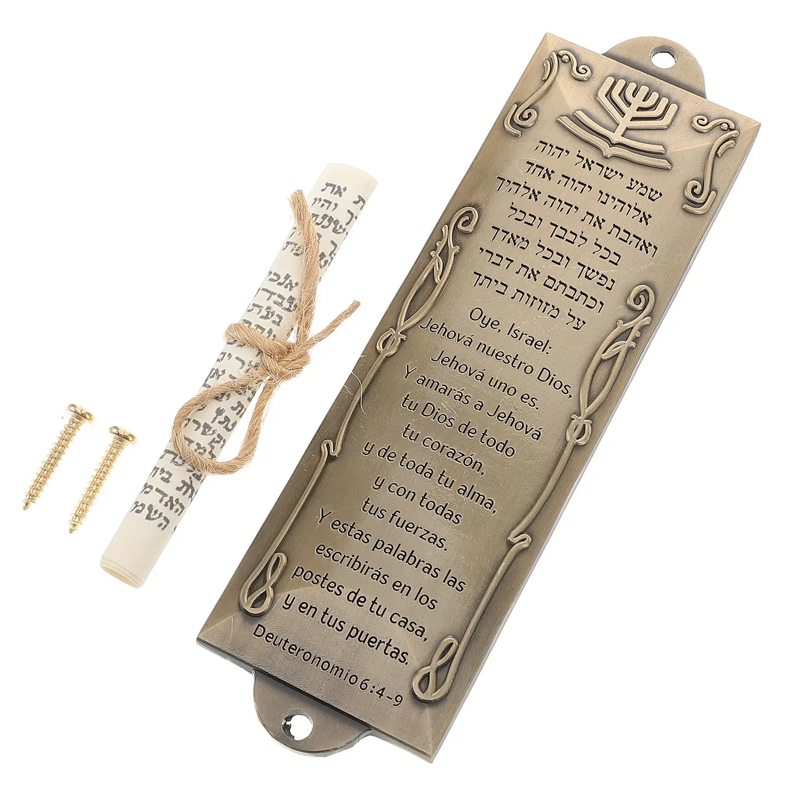 Religious Doorpost Messianic Mezuzah With Home Decor Metal Plaque Hispanic Blessings Protection Jewish Yard
Religious Doorpost Messianic Mezuzah With Home Decor Metal Plaque Hispanic Blessings Protection Jewish Yard