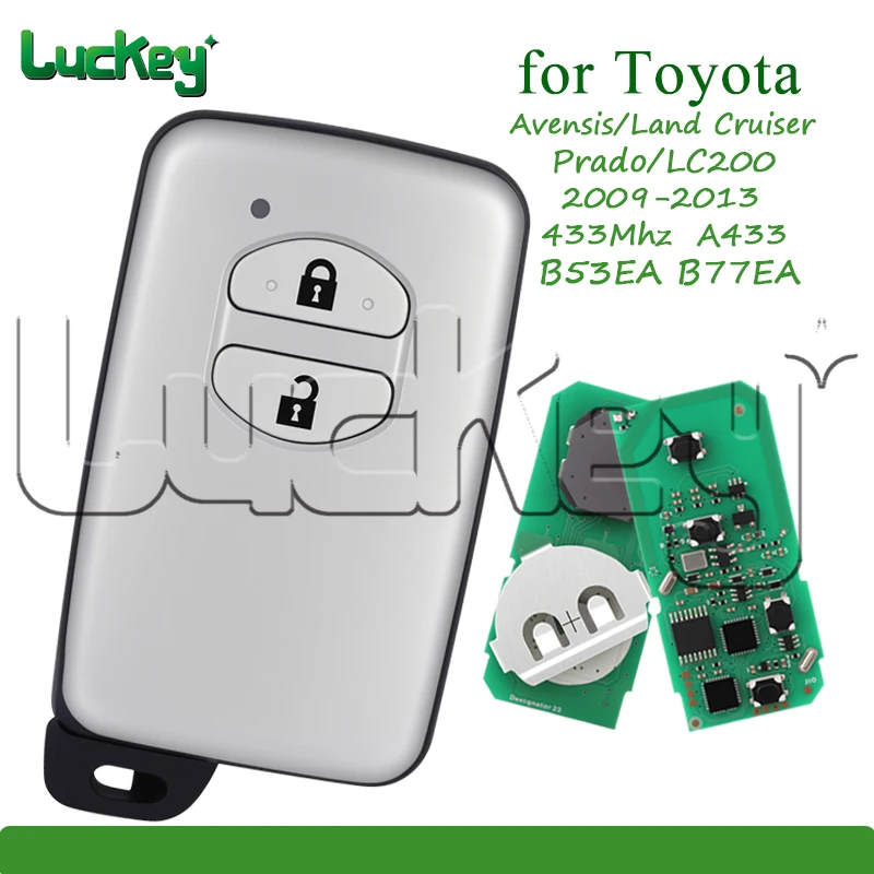 Luckey B53EA B77EA Smart Car Remote Key for Toyota Land Cruiser Prado LC200 2009-2013 Car Key Fob 433Mhz ASK A433 2 Buttons
Luckey B53EA B77EA Smart Car Remote Key for Toyota Land Cruiser Prado LC200 2009-2013 Car Key Fob 433Mhz ASK A433 2 Buttons