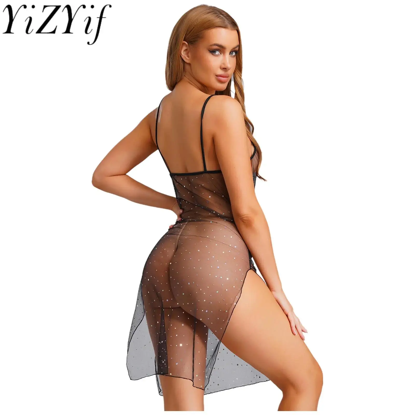 Women's Sissy Sheer Mesh See Through Dress Mini Straps Lingerie Transparent Sleep Dress for Bikini Bathing Suit Cover Up Dress
Women's Sissy Sheer Mesh See Through Dress Mini Straps Lingerie Transparent Sleep Dress for Bikini Bathing Suit Cover Up Dress