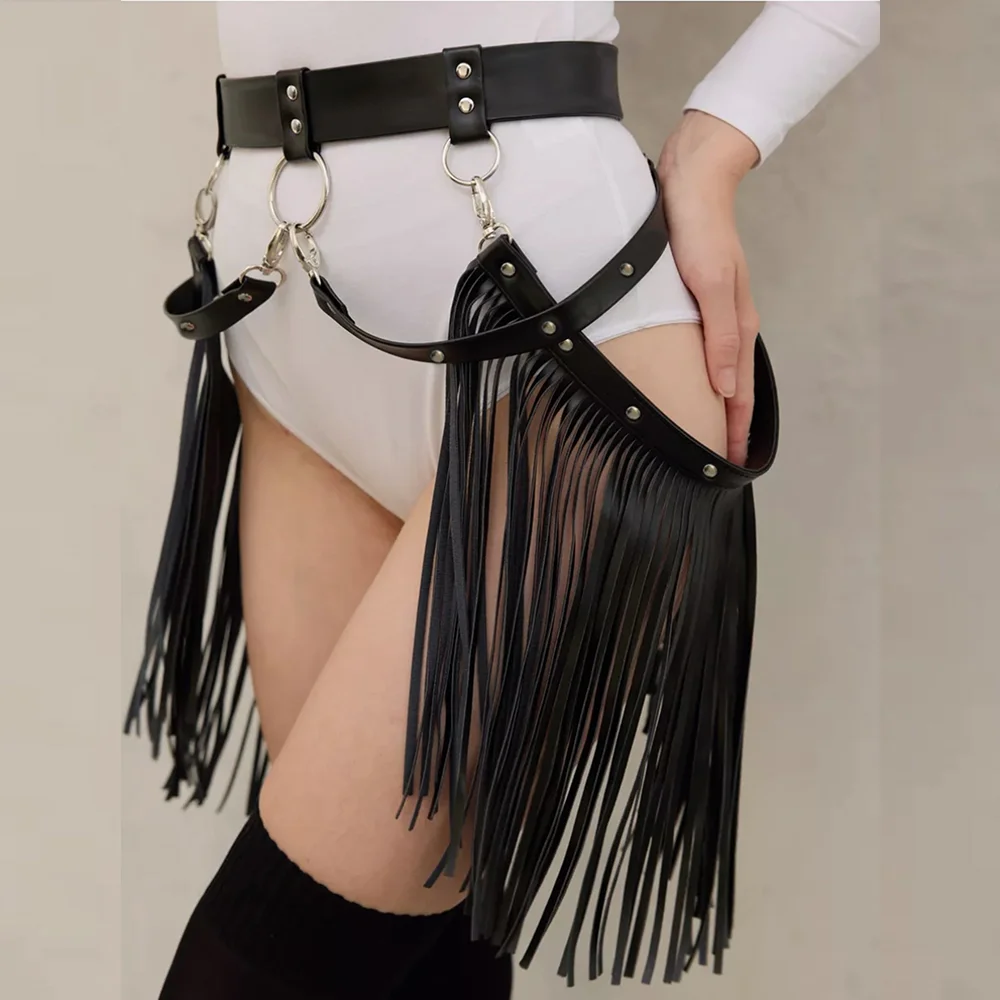 Sexy Black Pu Leather Tassel Waist Chain Body Harness Belt With Bondage Straps For Hip Pants Punk Gothic Style Accessories
Sexy Black Pu Leather Tassel Waist Chain Body Harness Belt With Bondage Straps For Hip Pants Punk Gothic Style Accessories