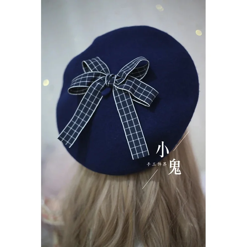 2025 9 Colors Lolita Berets Wool Blend Hat Handmade Kawaii Women Girls Bowknot Chic Cap Preppy Stripes Plaids White Red Pink Bro
2025 9 Colors Lolita Berets Wool Blend Hat Handmade Kawaii Women Girls Bowknot Chic Cap Preppy Stripes Plaids White Red Pink Bro
