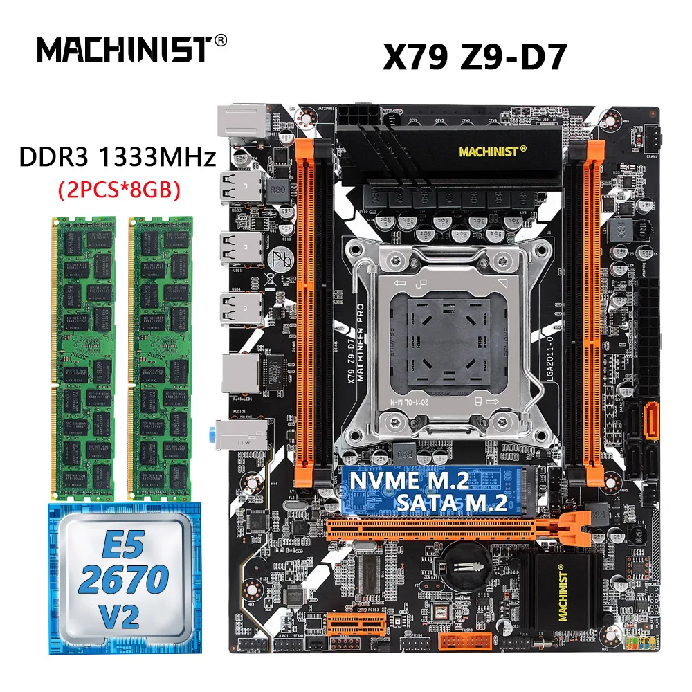 MACHINIST X79 Z9 D7 Motherboard Set LGA 2011 Kit With Xeon E5 2670 V2 CPU Processor 2*8GB DDR3 ECC RAM Memory ssd NVME/SATA M.2
MACHINIST X79 Z9 D7 Motherboard Set LGA 2011 Kit With Xeon E5 2670 V2 CPU Processor 2*8GB DDR3 ECC RAM Memory ssd NVME/SATA M.2