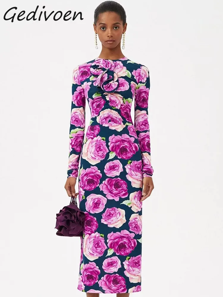 Gedivoen Spring Fashion Runway Vintage Floral Print Dress Women O Neck Appliques High Waist Package Buttock Slit Slim Long Dress
Gedivoen Spring Fashion Runway Vintage Floral Print Dress Women O Neck Appliques High Waist Package Buttock Slit Slim Long Dress