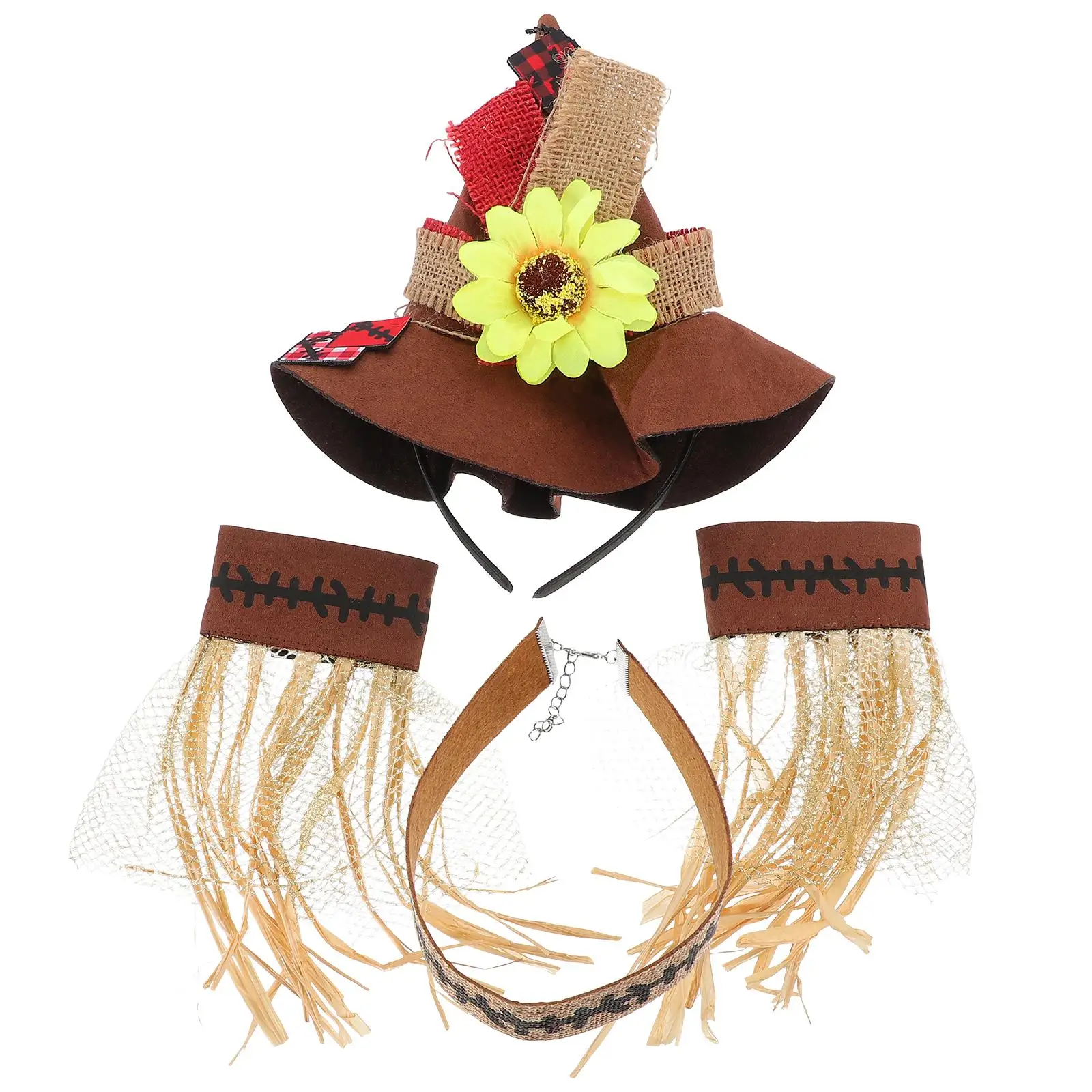 4 Pcs Hat Wristband Necklace Party Adornment Props Festive Straw Halloween Cosplay Straw Kit Hat Halloween Accessories
4 Pcs Hat Wristband Necklace Party Adornment Props Festive Straw Halloween Cosplay Straw Kit Hat Halloween Accessories