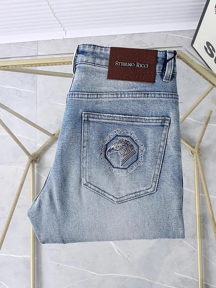 Stefno Rci Men's Comfortable Embroidered Denim Jeans Spring Summer Thin Casual Stepan SR New mid Waist hine Embroidery
Stefno Rci Men's Comfortable Embroidered Denim Jeans Spring Summer Thin Casual Stepan SR New mid Waist hine Embroidery