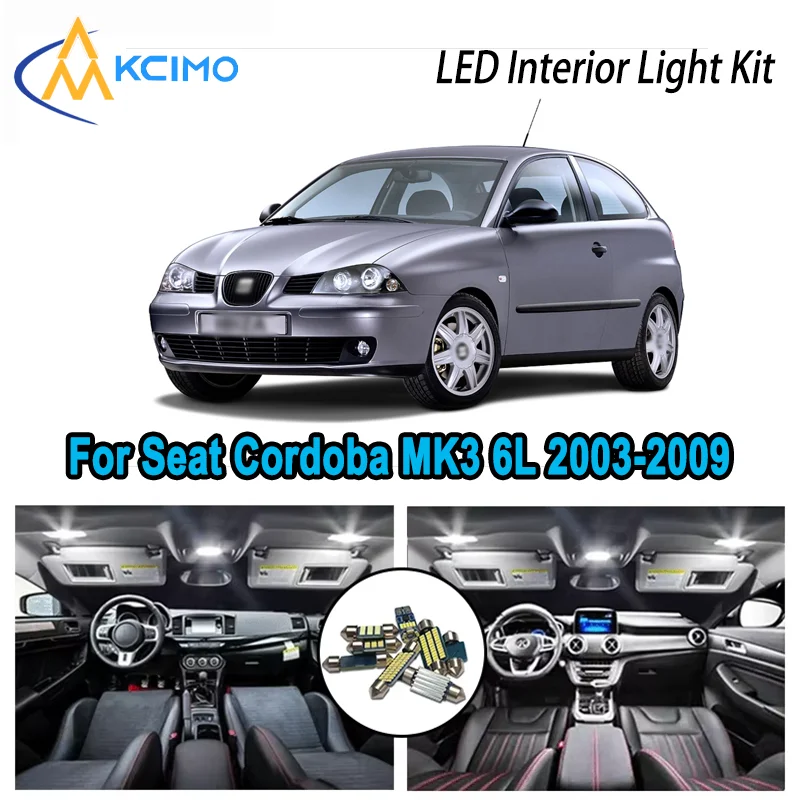 For Seat Cordoba MK3 6L 6L2 2003-2009 2004 Premium Bright LED Interior Dome Map Trunk Light Kit Car Led Lamps Canbus No Error
For Seat Cordoba MK3 6L 6L2 2003-2009 2004 Premium Bright LED Interior Dome Map Trunk Light Kit Car Led Lamps Canbus No Error
