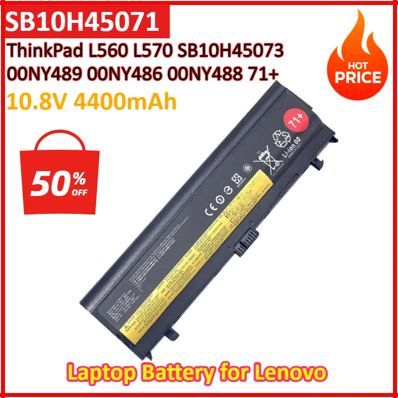 10.8V 4400mAh 48WH 00NY486 00NY488 71+ Laptop Battery for Lenovo ThinkPad L560 L570 SB10H45073 SB10H45071 00NY489
10.8V 4400mAh 48WH 00NY486 00NY488 71+ Laptop Battery for Lenovo ThinkPad L560 L570 SB10H45073 SB10H45071 00NY489