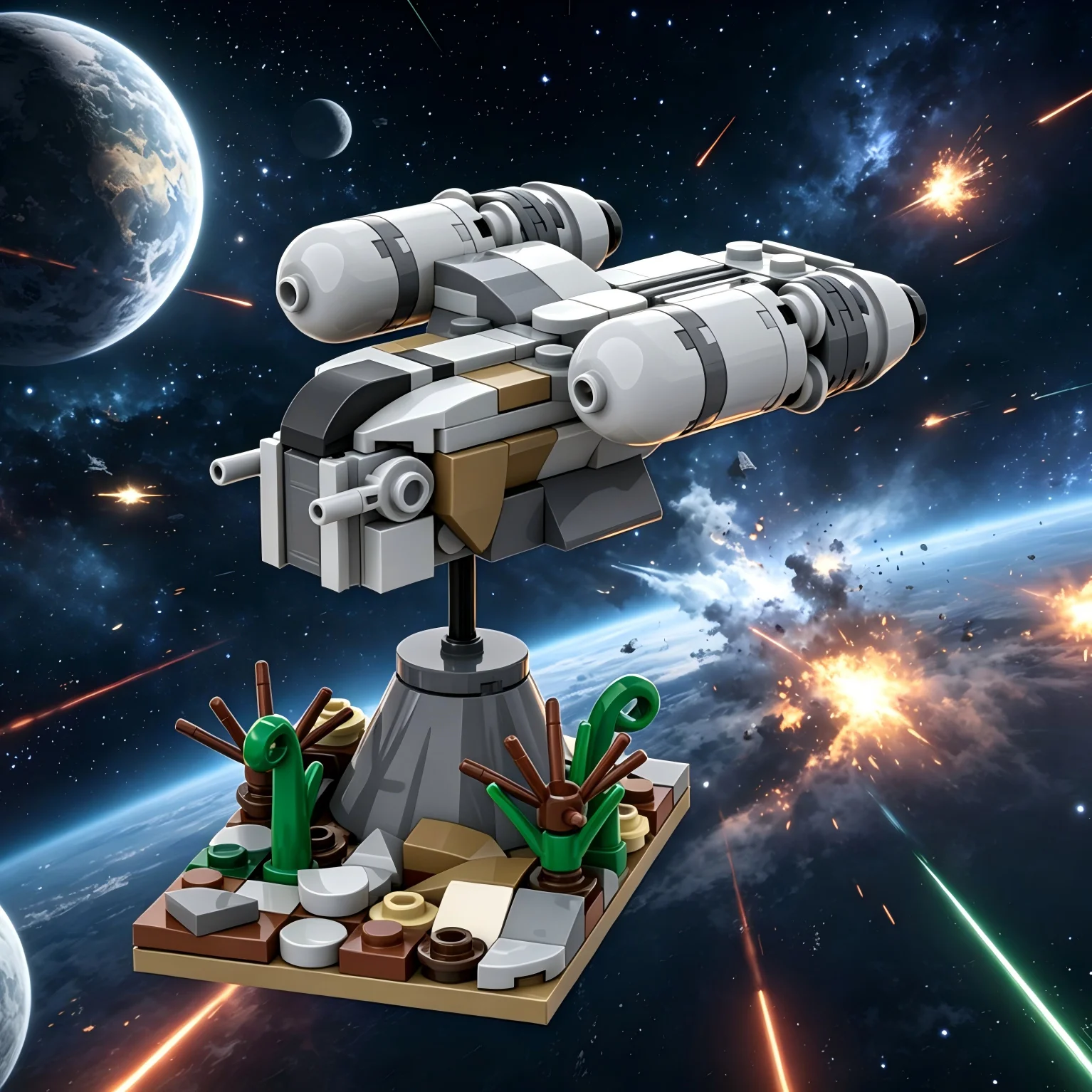 Interstellar Battle Gunship Scene Building Kit High-Restoration Space War Transport Ship Small Particle Bricks Desktop Display
Interstellar Battle Gunship Scene Building Kit High-Restoration Space War Transport Ship Small Particle Bricks Desktop Display