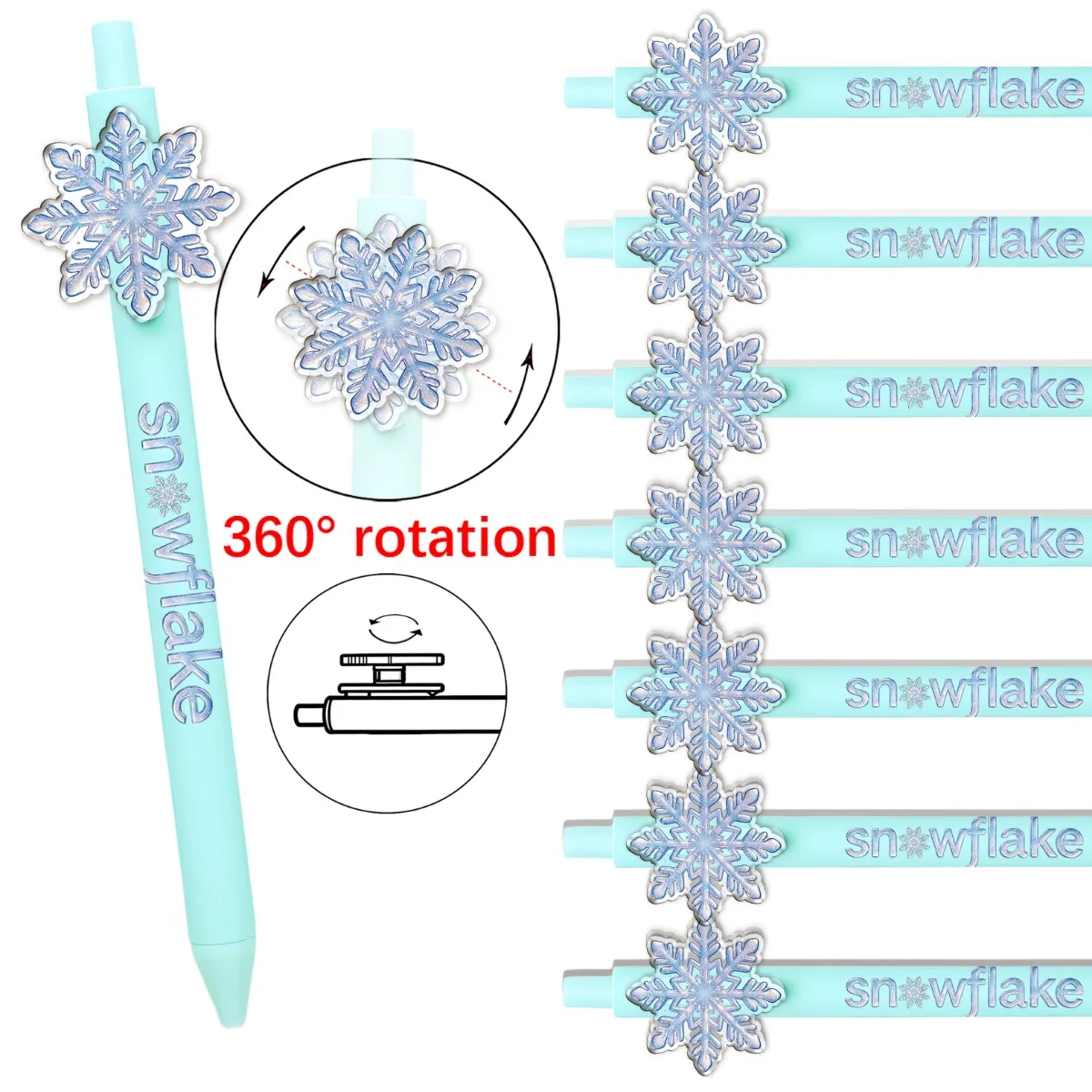 6pcs/8pcs Snowflake Rotating Ballpoint Pens Student Office Stationery Stress Relief Writing Pens Click Pens Gift Pens
6pcs/8pcs Snowflake Rotating Ballpoint Pens Student Office Stationery Stress Relief Writing Pens Click Pens Gift Pens