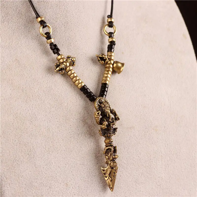 Vintage Nepal Tibetan Ganesha Phurba Pendant Necklace Copper Ethnic Unique Unisex Handmade Spiritual Amulet Daily Wear Jewelry
Vintage Nepal Tibetan Ganesha Phurba Pendant Necklace Copper Ethnic Unique Unisex Handmade Spiritual Amulet Daily Wear Jewelry