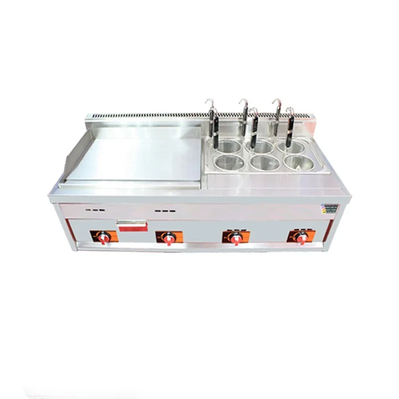 The commercial night market sets up a stainless steel grill for teppanyaki, frying, and frying
The commercial night market sets up a stainless steel grill for teppanyaki, frying, and frying