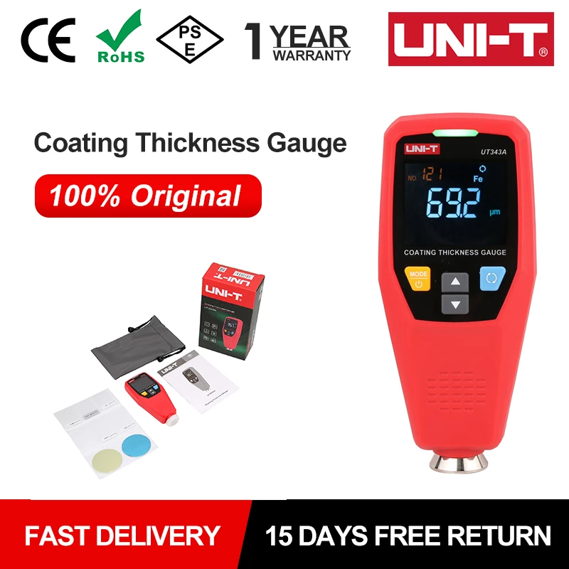 UNI-T UT343A Car Paint Thickness Gauge Tester Coating Meter Paint Checker Automotive Tester Measuring Tool 0-1750um FE NFE
UNI-T UT343A Car Paint Thickness Gauge Tester Coating Meter Paint Checker Automotive Tester Measuring Tool 0-1750um FE NFE