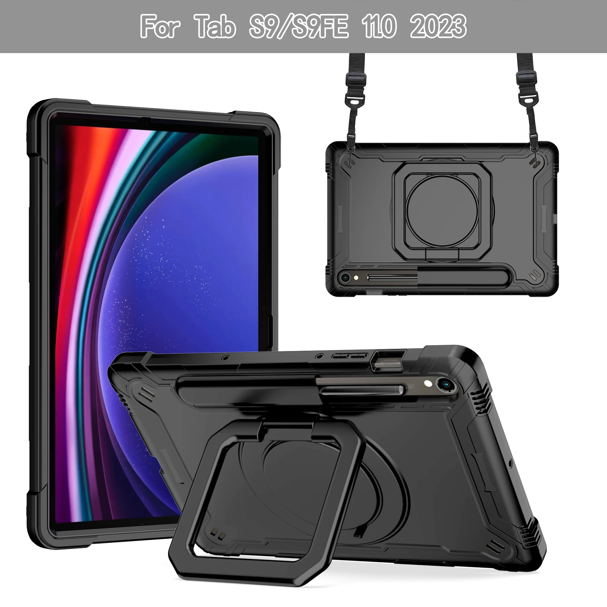 Stand Case Universal for Samsung Galaxy Tab S10 S9 FE SM-X520 X526B X510 X516B X710 X716B 360 Rotating Handle Grip Armor Cover
Stand Case Universal for Samsung Galaxy Tab S10 S9 FE SM-X520 X526B X510 X516B X710 X716B 360 Rotating Handle Grip Armor Cover