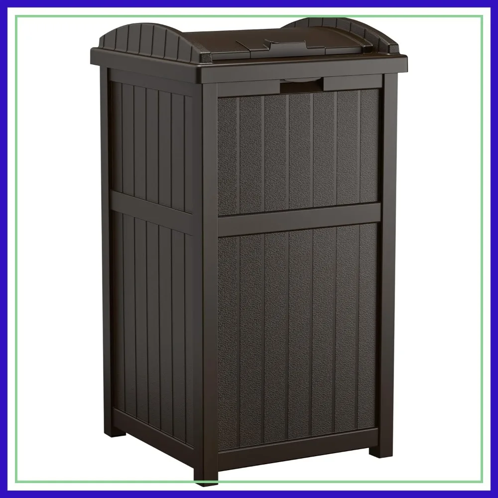 33 Gallon Outdoor Garbage Can with Secure Lid and Wicker Design for Home Backyards, Decks, or Patios, Java Brown
33 Gallon Outdoor Garbage Can with Secure Lid and Wicker Design for Home Backyards, Decks, or Patios, Java Brown