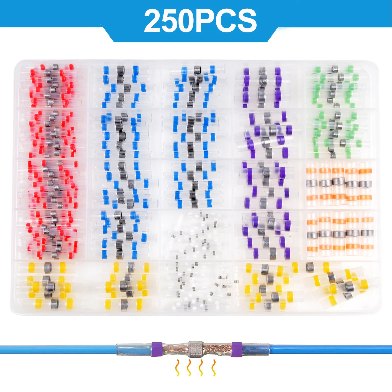 250 PCS Solder Seal Wire Connectors Butt Connectors Kit Insulated Solder Connectors Electrical Connectors for Automobile Marine
250 PCS Solder Seal Wire Connectors Butt Connectors Kit Insulated Solder Connectors Electrical Connectors for Automobile Marine