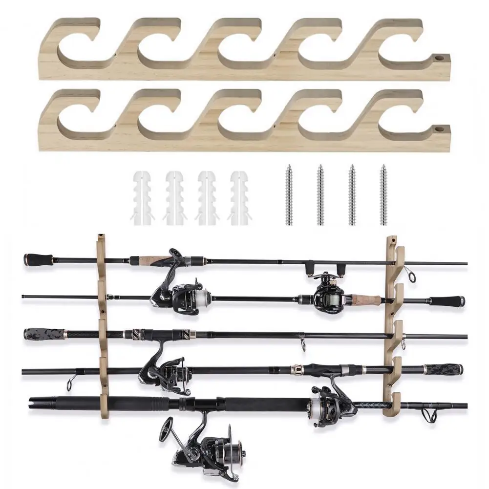 2Pcs Wall Mount Fishing Rod Holder 5 Slots Wooden Horizontal Fishing Pole Display Rack Organizer Stand Fishing Accessories
2Pcs Wall Mount Fishing Rod Holder 5 Slots Wooden Horizontal Fishing Pole Display Rack Organizer Stand Fishing Accessories