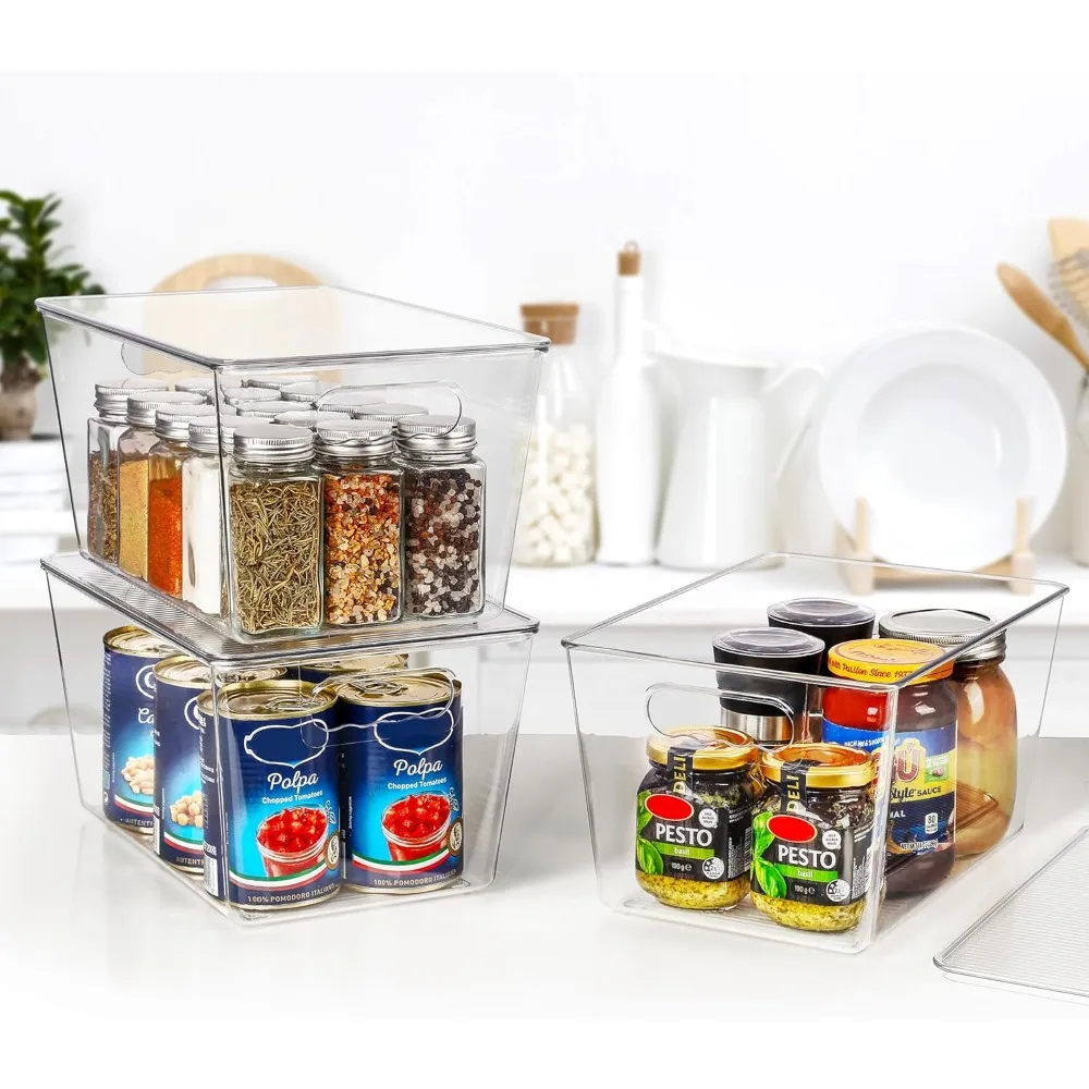 10 Pack Clear Stackable Storage Bins with Lids, Large Plastic Containers with Handle for Pantry Organizer an - Innovative design
10 Pack Clear Stackable Storage Bins with Lids, Large Plastic Containers with Handle for Pantry Organizer an - Innovative design