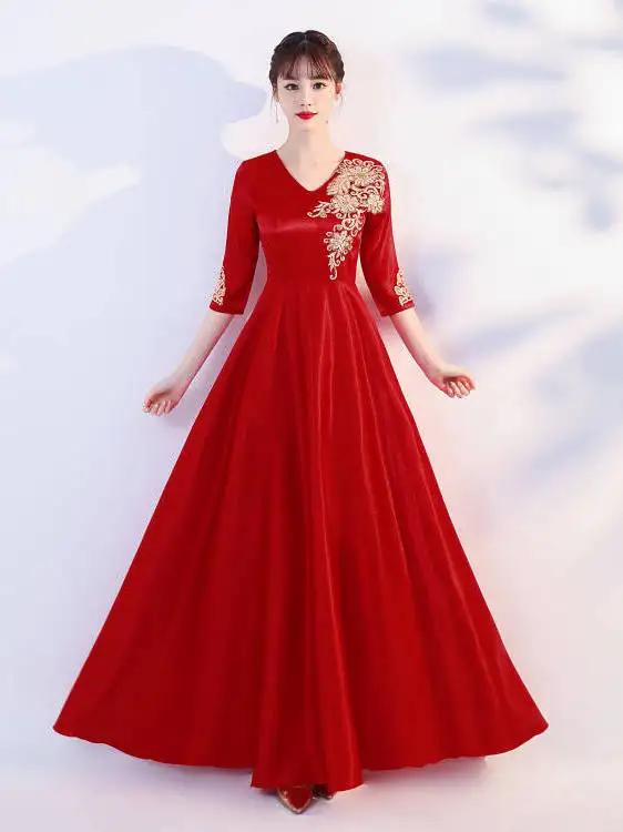 Ele Long upStudent Гала-награда Церемония Костюм Ретро Sle Собранные складки GauzeFabric Seven Sve Dr 
Ele Long upStudent Гала-награда Церемония Костюм Ретро Sle Собранные складки GauzeFabric Seven Sve Dr