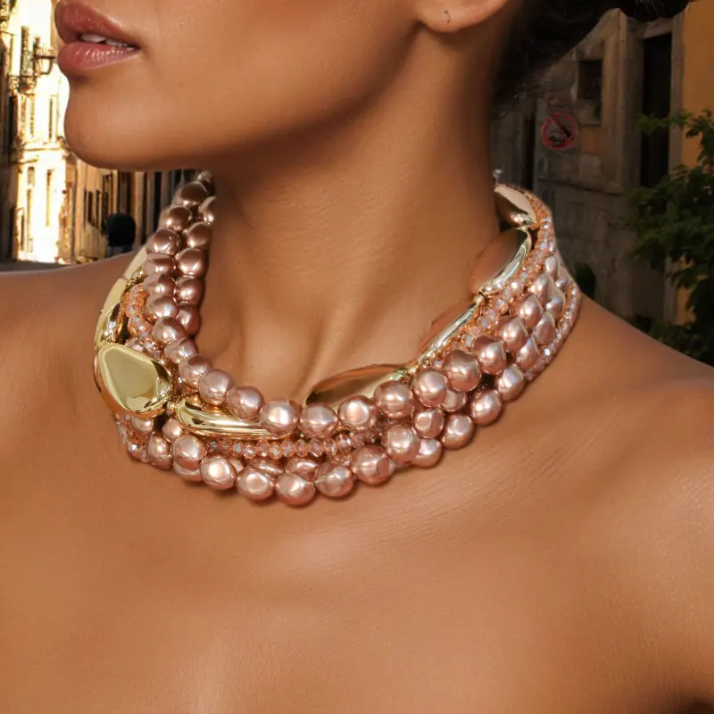 Fashion Statement Beads Necklace Handmade for Women Trendy Wedding Party Jewelry 
Fashion Statement Beads Necklace Handmade for Women Trendy Wedding Party Jewelry