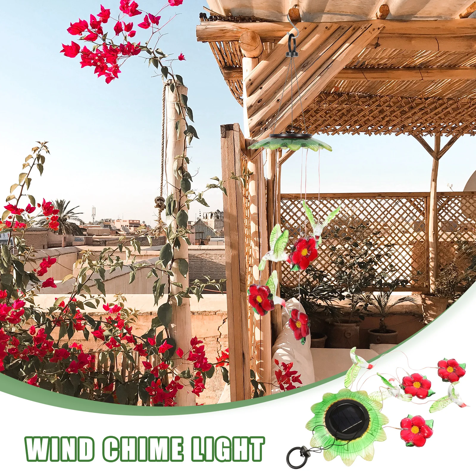 LED Wind Chimes Light Solar Floral Changing Automatic Sensor Wind Lamp for Home Party Balcony Porch Patio Garden Decoration
LED Wind Chimes Light Solar Floral Changing Automatic Sensor Wind Lamp for Home Party Balcony Porch Patio Garden Decoration