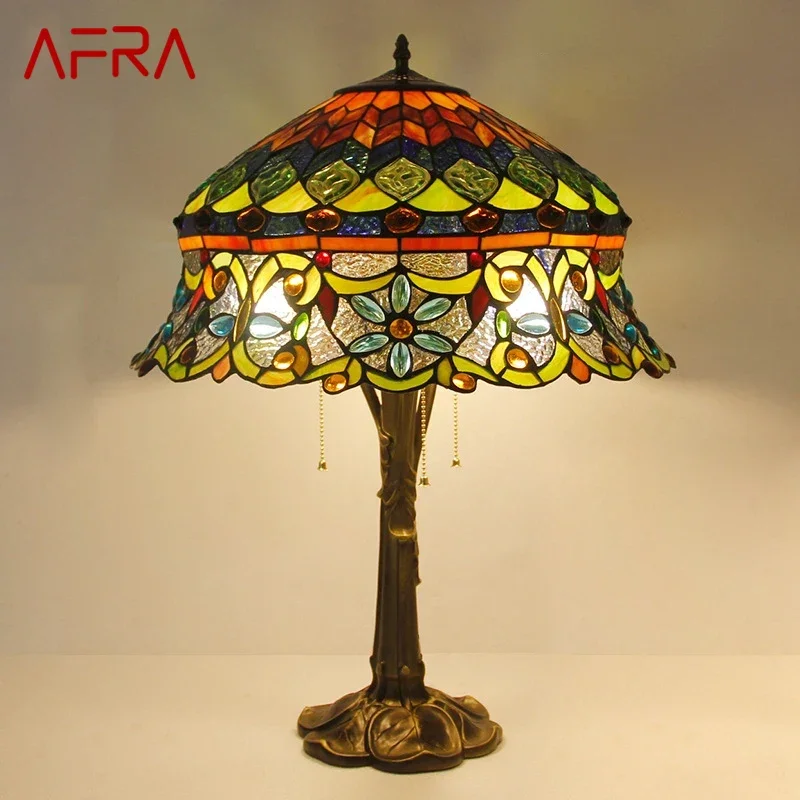 AFRA Tiffany Table Lamp LED Luxury Creativity Living Room Study Bedroom Bedside Lamp Villa Hotel Color Glass Desk Light
AFRA Tiffany Table Lamp LED Luxury Creativity Living Room Study Bedroom Bedside Lamp Villa Hotel Color Glass Desk Light