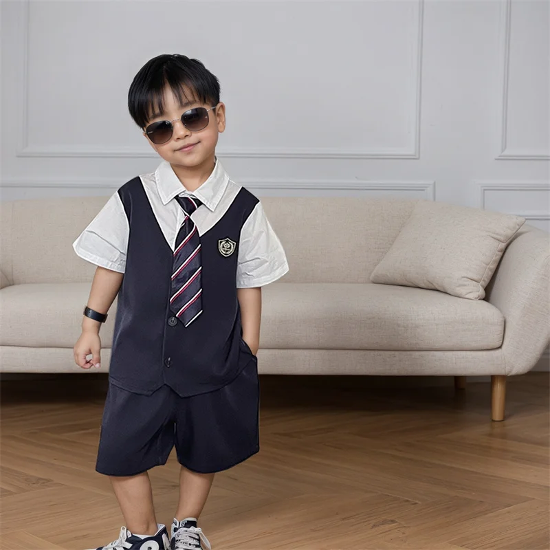 Kids Boys Summer Formal Wear Outfit Vest Shorts Tie 3 Pieces Clothing Set Baby Child Wedding Party Top and Bottom Clothes Set
Kids Boys Summer Formal Wear Outfit Vest Shorts Tie 3 Pieces Clothing Set Baby Child Wedding Party Top and Bottom Clothes Set