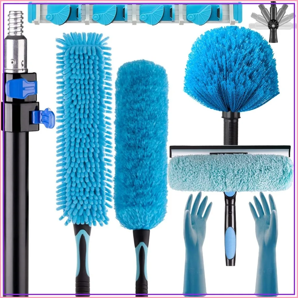 20 Ft High Reach Ceiling Fan Duster with 5-12ft Extension Pole, Microfiber Feather, Cobweb Duster, Window Squeegee Kit, Cleaning Gloves
20 Ft High Reach Ceiling Fan Duster with 5-12ft Extension Pole, Microfiber Feather, Cobweb Duster, Window Squeegee Kit, Cleaning Gloves