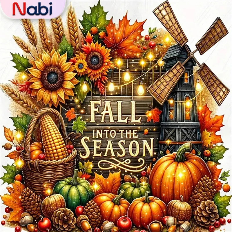 Nabi Full Square Round Diamond Embroidery Pumpkin DIY Painting Autumn Landscape New Arrival Diamond Mosaic Child Gift
Nabi Full Square Round Diamond Embroidery Pumpkin DIY Painting Autumn Landscape New Arrival Diamond Mosaic Child Gift