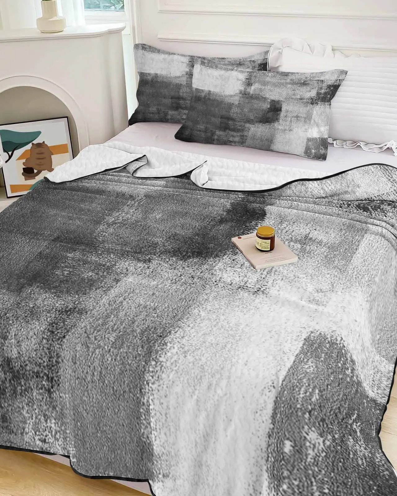 Oil Painting Abstract Black White Grey Cooling Blankets Air Condition Comforter Lightweight Summer Quilt for Bed Soft Thin Quilt
Oil Painting Abstract Black White Grey Cooling Blankets Air Condition Comforter Lightweight Summer Quilt for Bed Soft Thin Quilt