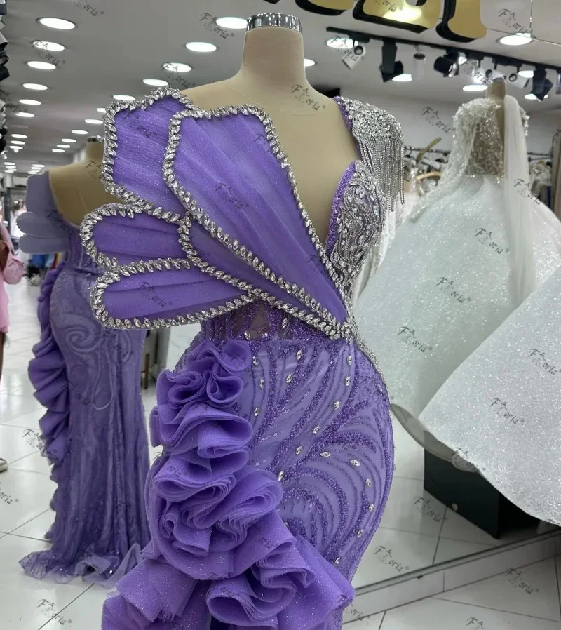 Floria Purple Beads Mermaid Evening Dress Luxury Crystal Tassel Ruffles Prom Gown Elegant Formal Party Dresses Customized 2026
Floria Purple Beads Mermaid Evening Dress Luxury Crystal Tassel Ruffles Prom Gown Elegant Formal Party Dresses Customized 2026