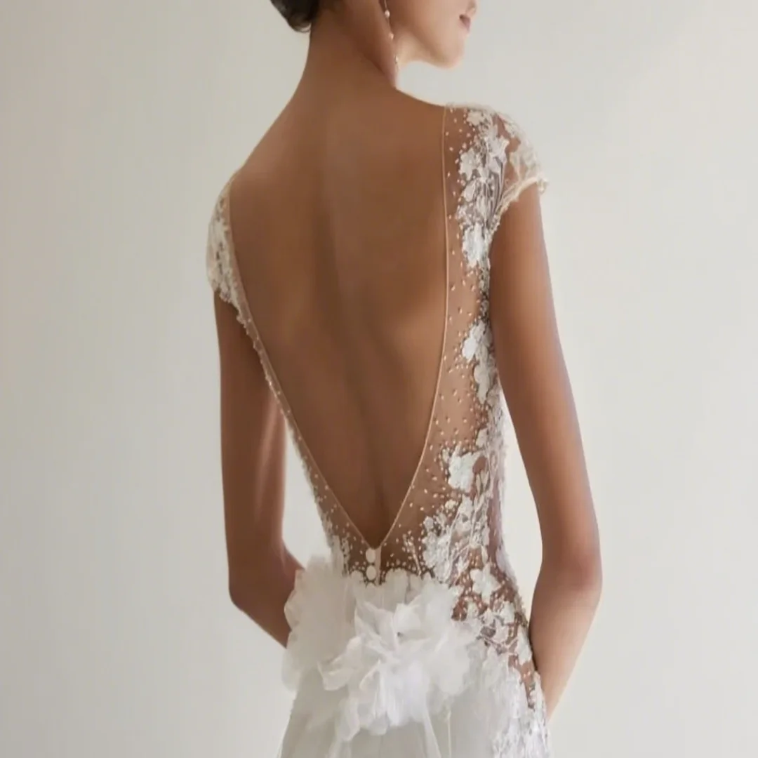 Customized Classic wedding mermaid-style lady's hat sleeveless backless trailing floorless wedding formal dress 
Customized Classic wedding mermaid-style lady's hat sleeveless backless trailing floorless wedding formal dress