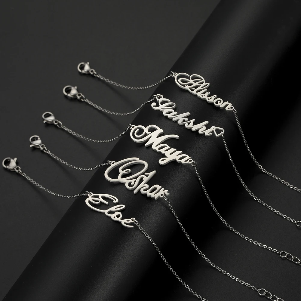 925 Silver Personalized Arabic English Chinese Name Necklace Bracelet Custom Name Bracelet Unisex for Lover Valentines Day Gift
925 Silver Personalized Arabic English Chinese Name Necklace Bracelet Custom Name Bracelet Unisex for Lover Valentines Day Gift