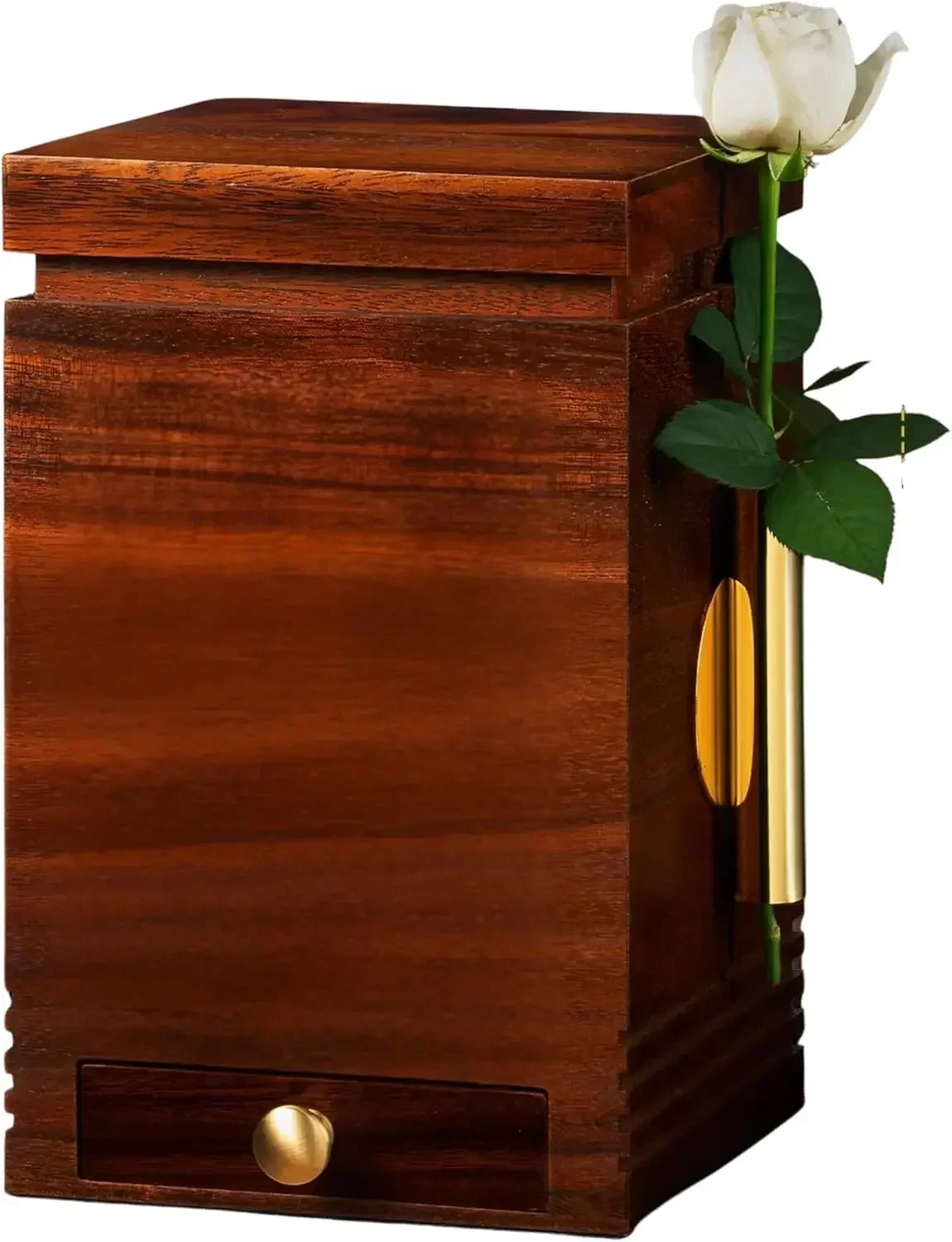 Solid Walnut Wood Urn for Adult Ashes | 200 Cu in Memorial Urn with Magnetic Lid, Velvet-Lined Keepsake Drawer, Detachable Photo
Solid Walnut Wood Urn for Adult Ashes | 200 Cu in Memorial Urn with Magnetic Lid, Velvet-Lined Keepsake Drawer, Detachable Photo