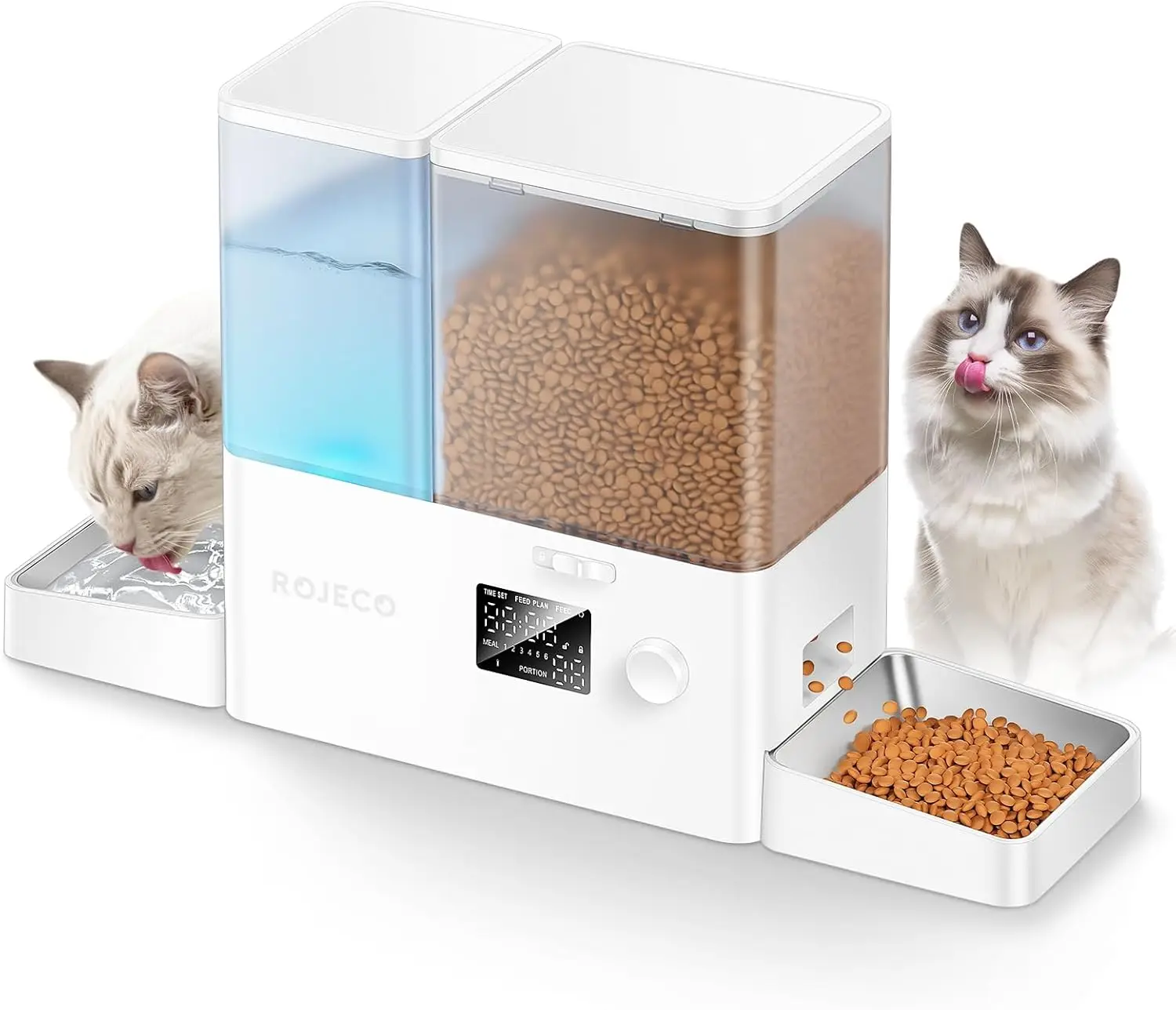 Automatic Cat Feeder & Water Dispenser, 8.5L Capacity with Stainless Steel Bowls for Pets
Automatic Cat Feeder & Water Dispenser, 8.5L Capacity with Stainless Steel Bowls for Pets