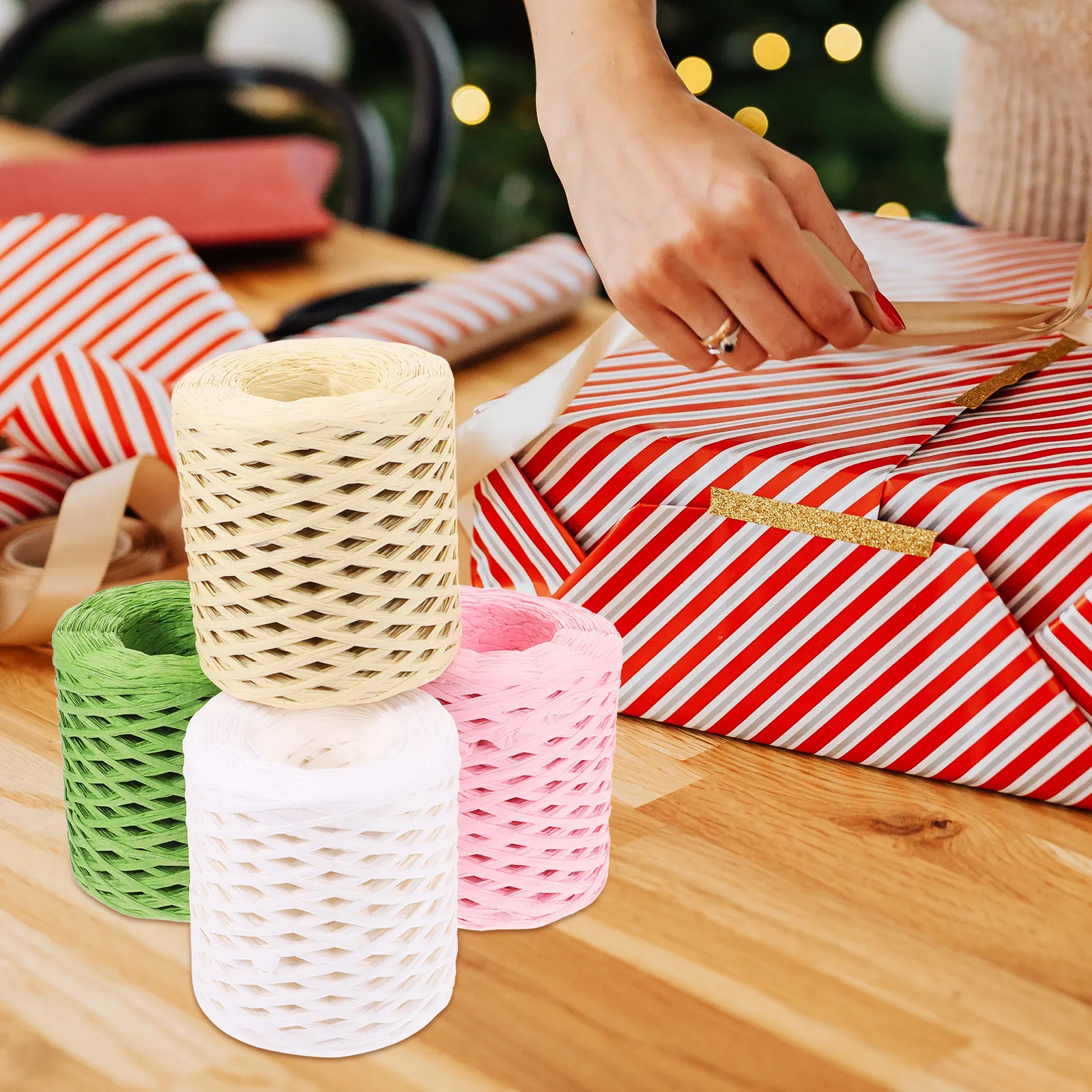 4 Rolls Raffia Ribbon Gift Wrapping Supply Decorative Twine for Holiday Gift Packaging DIY Crafts Rope Accessory
4 Rolls Raffia Ribbon Gift Wrapping Supply Decorative Twine for Holiday Gift Packaging DIY Crafts Rope Accessory