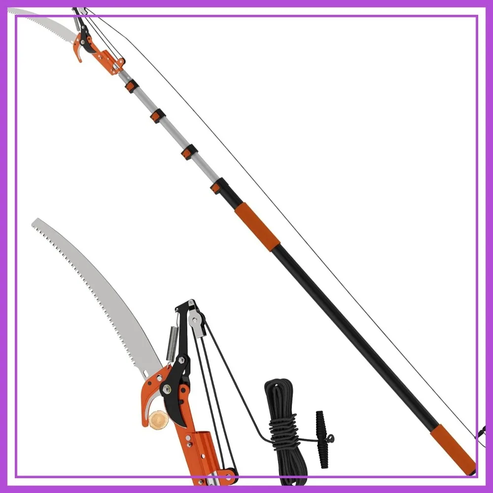 26FT Reach Tree Trimmer, Manual Pole Saw with 5-20FT Extension Pole, Tree Pruner Extendable for High Branch Cutting
26FT Reach Tree Trimmer, Manual Pole Saw with 5-20FT Extension Pole, Tree Pruner Extendable for High Branch Cutting