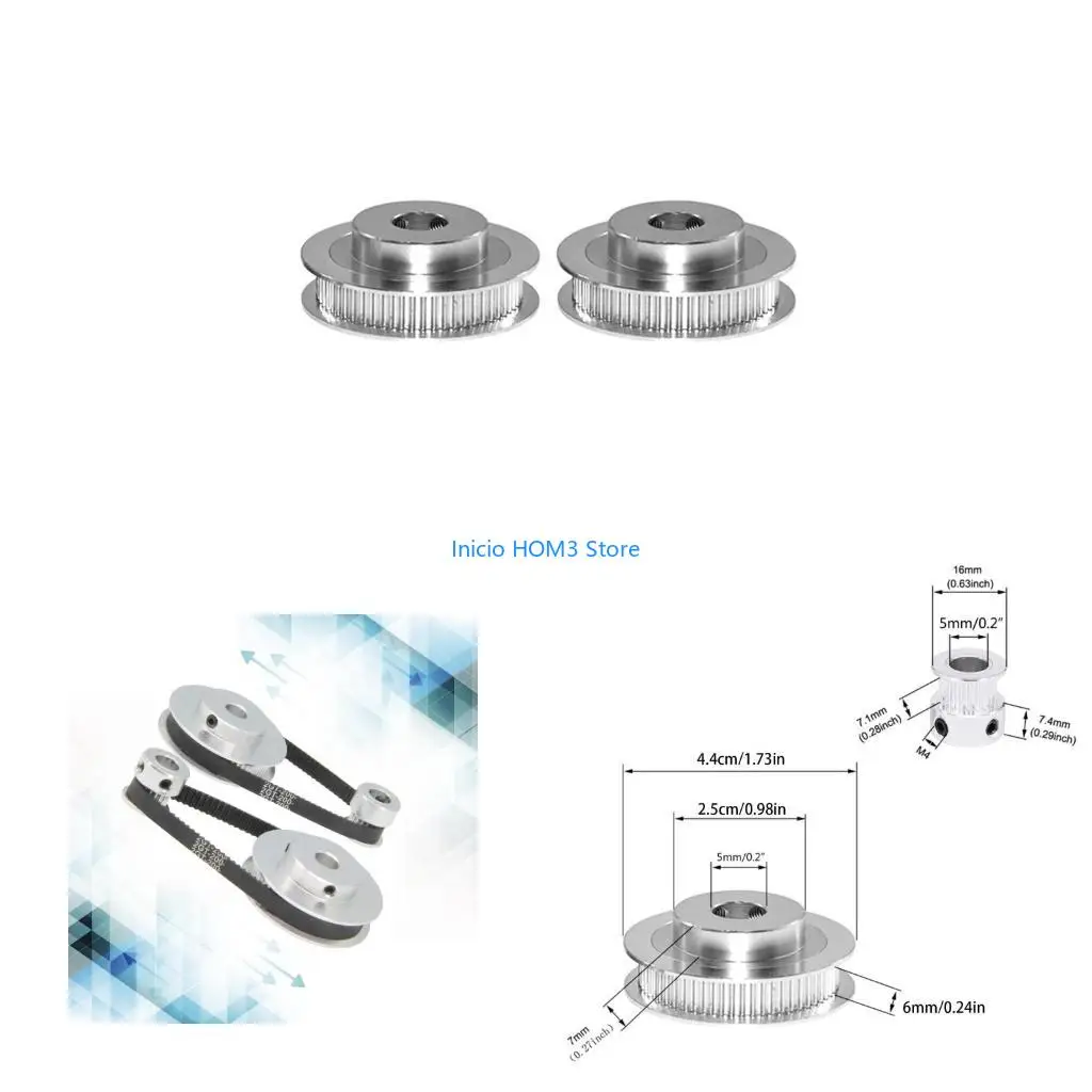 A5YD 20 60 Teeth 5mm Bore Timing Pulley 2 Set with 2pcs Length GT2 Synchronous Wheel
A5YD 20 60 Teeth 5mm Bore Timing Pulley 2 Set with 2pcs Length GT2 Synchronous Wheel