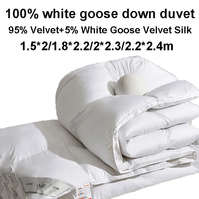 100% White Goose Down Duvets Four Seasons Comforters Thick Goose Down Quilt Dormitory Hotel Camping 1.5*2/1.8*2.2/2*2.3/2.2*2.4m
100% White Goose Down Duvets Four Seasons Comforters Thick Goose Down Quilt Dormitory Hotel Camping 1.5*2/1.8*2.2/2*2.3/2.2*2.4m