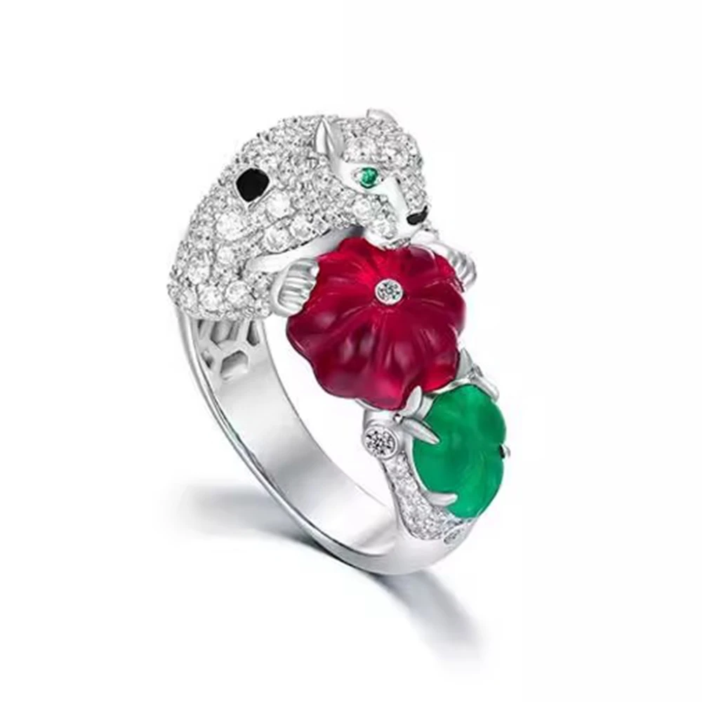 KQDANCE Luxury Solid 925 Silver High carbon Diamond Green Red Colorful Gemstone Fruit Leopard Rings Panther Jewelry Women
KQDANCE Luxury Solid 925 Silver High carbon Diamond Green Red Colorful Gemstone Fruit Leopard Rings Panther Jewelry Women