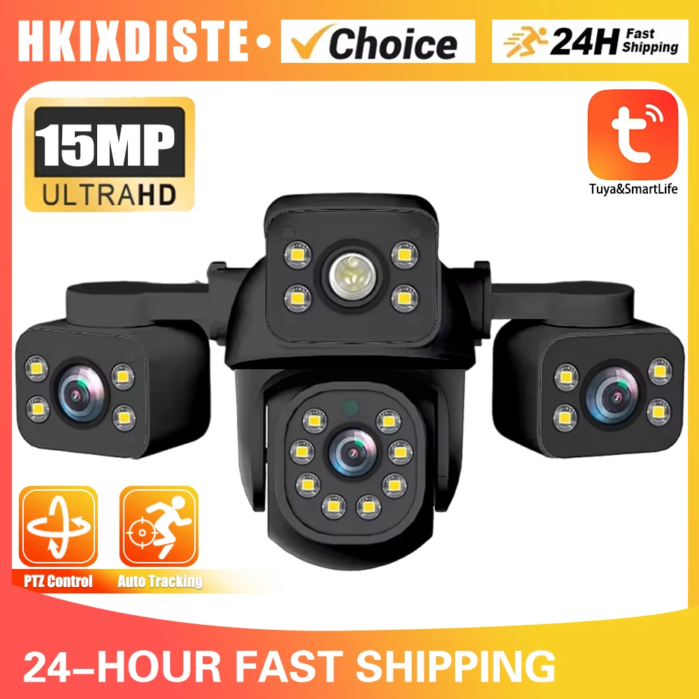 Tuya 15MP Wi-Fi камера уличная три объектива три экрана PTZ IP автоматическое отслеживание IP66 водонепроницаемая Smartlife охранное видеонаблюдение CCTV
Tuya 15MP Wi-Fi камера уличная три объектива три экрана PTZ IP автоматическое отслеживание IP66 водонепроницаемая Smartlife охранное видеонаблюдение CCTV