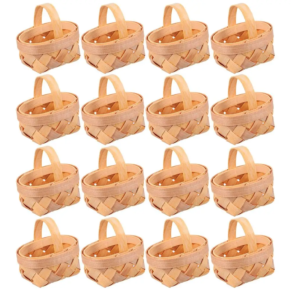 16 Pcs Mini Wooden Baskets 6 5x5x3 5cm Handwoven Natural Safe Reliable Wedding Bridal Baby Showers Anniversaries
16 Pcs Mini Wooden Baskets 6 5x5x3 5cm Handwoven Natural Safe Reliable Wedding Bridal Baby Showers Anniversaries